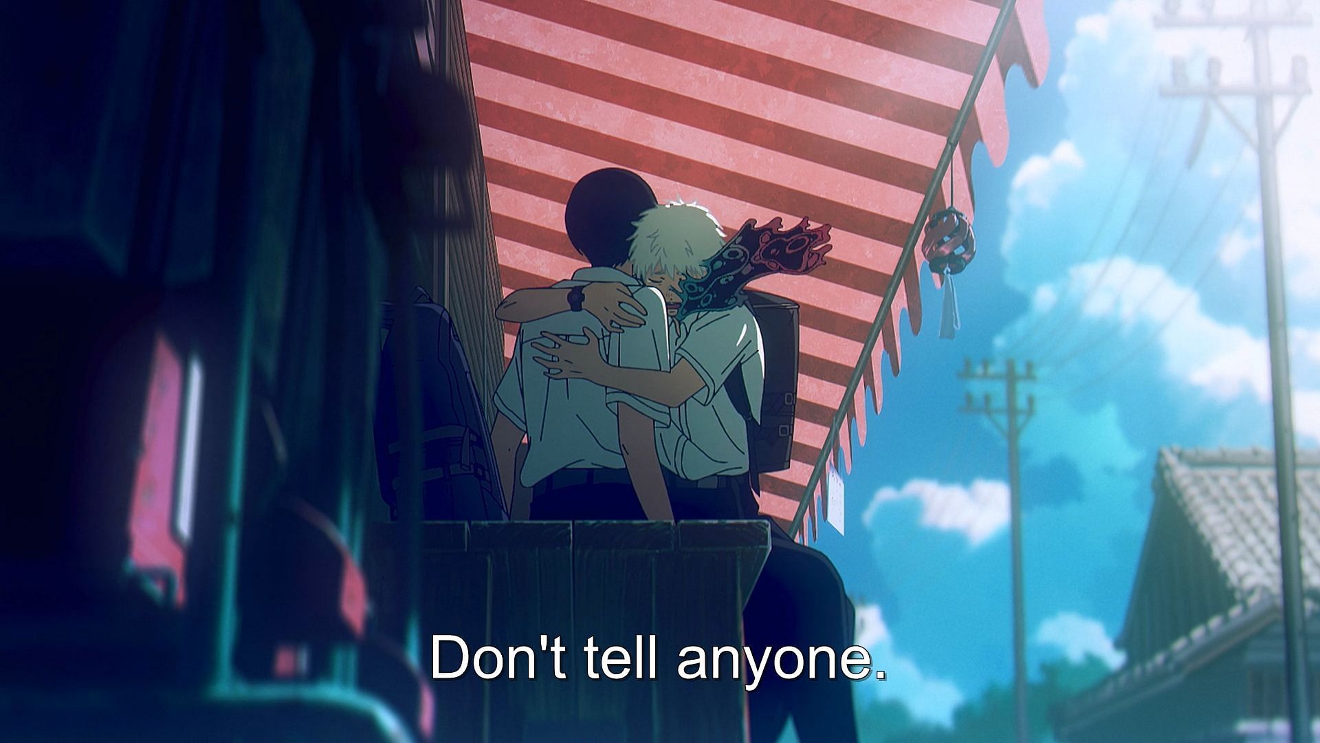 The fake asks Yoshiki to keep the secret (Image via CygamesPictures)